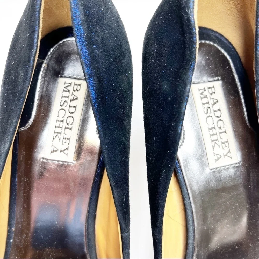 Badgley Mischka | Vision Blue Metallic Point Toe Stiletto Heel Pumps